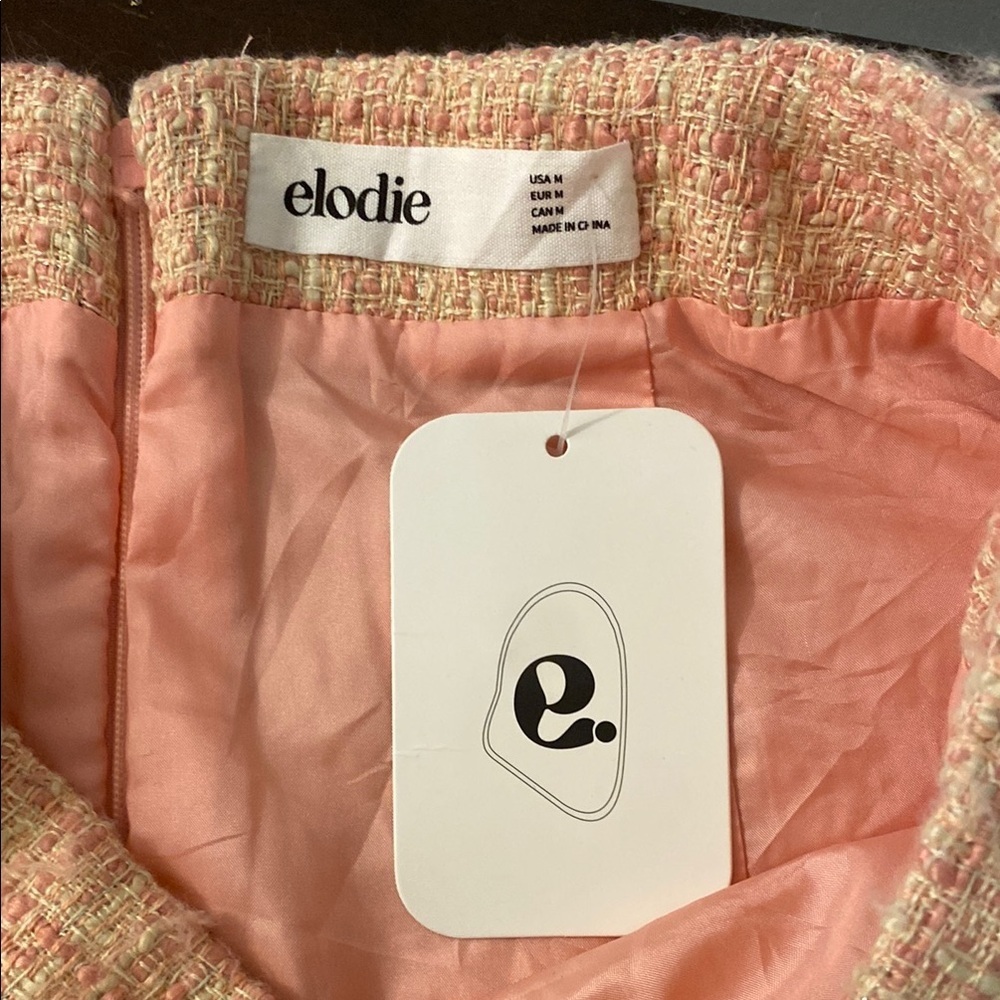 ELODIE Chic Pink Tweed Skirt Button down - Picture 7 of 8